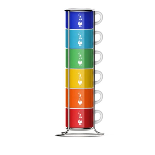 Krūzīšu komplekts “BIALETTI COLOR"” krāsainas 6 gab. ar statīvu.